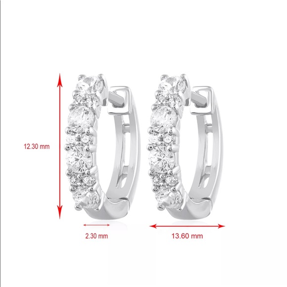 .50 Ct Natural Diamond 14K Gold Hoop Earrings - Picture 4 of 4